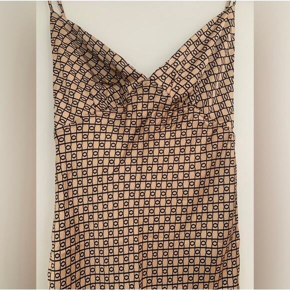 $215 DISSH Lou Swirl Gold Print Satin Maxi Dress - US 12 - Picture 8 of 9